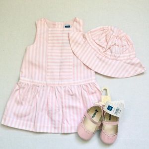 Janie and Jack Pink & White Striped Dress